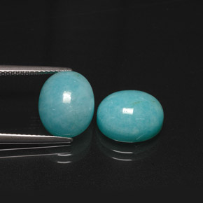 10.57 ct Blue Amazonite Stone, Natural Amazonite in Oval Cabochon Shape for Sale