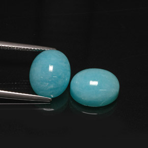 10.72 ct Blue Amazonite Stone, Natural Amazonite in Oval Cabochon Shape for Sale