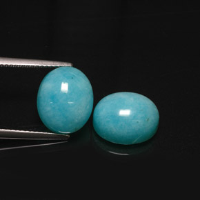 10.94 ct Blue Amazonite Stone, Natural Amazonite in Oval Cabochon Shape for Sale