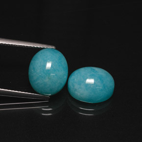 10.40 ct Blue Amazonite Stone, Natural Amazonite in Oval Cabochon Shape for Sale