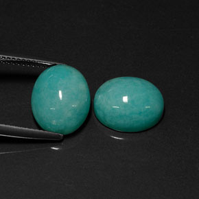 10.21 ct Blue Amazonite Stone, Natural Amazonite in Oval Cabochon Shape for Sale