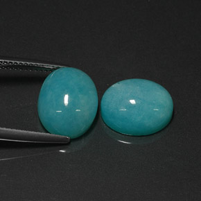 10.38 ct Green Amazonite Stone, Natural Amazonite in Oval Cabochon Shape for Sale