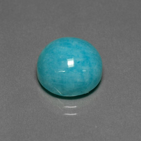 7.46 ct Blue Amazonite Gemstone, Amazonite Gem in Round Cabochon Shape for Sale.