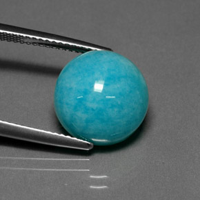 7.46 ct Blue Amazonite Stone, Natural Amazonite in Round Cabochon Shape for Sale