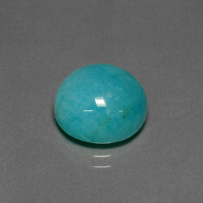 6.35 ct Blue Amazonite Gemstone, Amazonite Gem in Round Cabochon Shape for Sale.