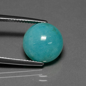 6.35 ct Blue Amazonite Stone, Natural Amazonite in Round Cabochon Shape for Sale