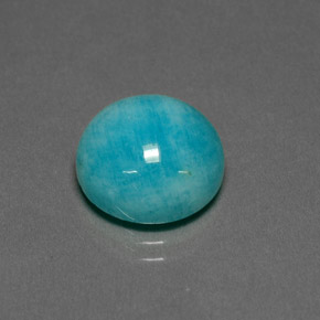 6.39 ct Blue Amazonite Gemstone, Amazonite Gem in Round Cabochon Shape for Sale.