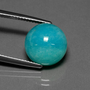 6.67 ct Blue Amazonite Stone, Natural Amazonite in Round Cabochon Shape for Sale
