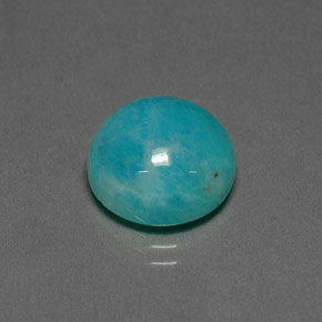 6.67 ct Blue Amazonite Gemstone, Amazonite Gem in Round Cabochon Shape for Sale.