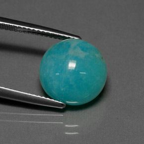 6.67 ct Blue Amazonite Stone, Natural Amazonite in Round Cabochon Shape for Sale