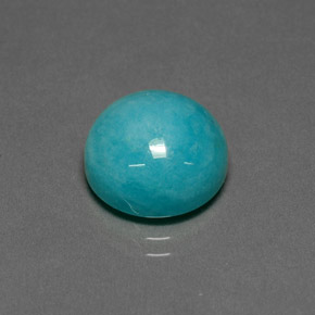 6.74 ct Blue Amazonite Gemstone, Amazonite Gem in Round Cabochon Shape for Sale.