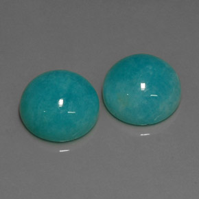 12.82 ct Blue Amazonite Gemstone, Amazonite Gem in Round Cabochon Shape for Sale.