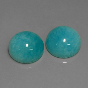 13.37 ct Blue Amazonite Gemstone, Amazonite Gem in Round Cabochon Shape for Sale.