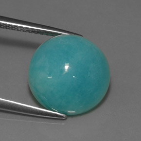 6.22 ct Blue Amazonite Stone, Natural Amazonite in Round Cabochon Shape for Sale