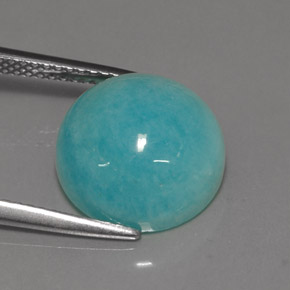6.40 ct Blue Amazonite Stone, Natural Amazonite in Round Cabochon Shape for Sale