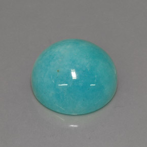 6.40 ct Blue Amazonite Gemstone, Amazonite Gem in Round Cabochon Shape for Sale.