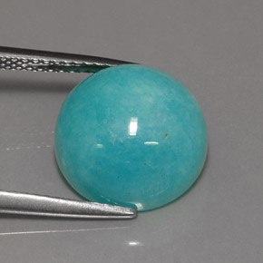 6.40 ct Blue Amazonite Stone, Natural Amazonite in Round Cabochon Shape for Sale