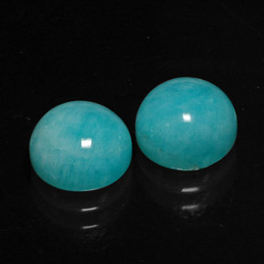 4.47 ct Blue Amazonite Gemstone, Amazonite Gem in Round Cabochon Shape for Sale.