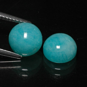 4.47 ct Blue Amazonite Stone, Natural Amazonite in Round Cabochon Shape for Sale