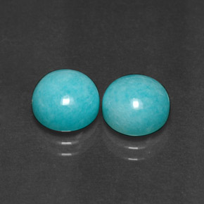 4.54 ct Blue Amazonite Gemstone, Amazonite Gem in Round Cabochon Shape for Sale.