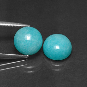 4.54 ct Blue Amazonite Stone, Natural Amazonite in Round Cabochon Shape for Sale