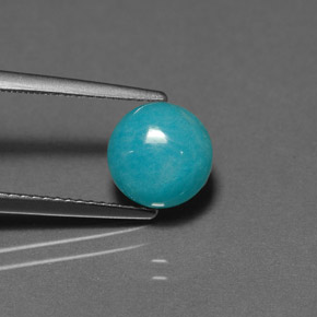 2.33 ct Blue Amazonite Gemstone, Amazonite Gem in Round Cabochon Shape for Sale.