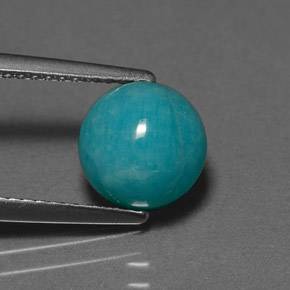 2.22 ct Blue Amazonite Gemstone, Amazonite Gem in Round Cabochon Shape for Sale.