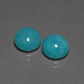 4.17 ct Blue Amazonite Stone, Natural Amazonite in Round Cabochon Shape for Sale