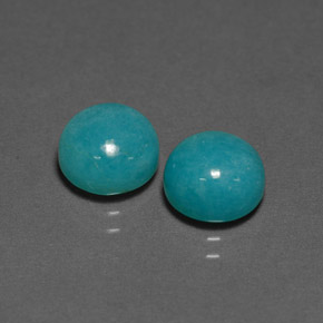 4.12 ct Blue Amazonite Stone, Natural Amazonite in Round Cabochon Shape for Sale