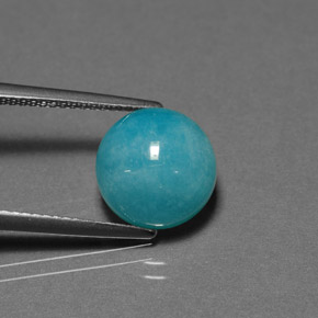 4.16 ct Blue Amazonite Gemstone, Amazonite Gem in Round Cabochon Shape for Sale.