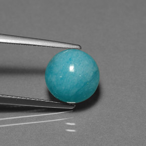 3.80 ct Blue Amazonite Gemstone, Amazonite Gem in Round Cabochon Shape for Sale.