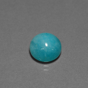 3.80 ct Blue Amazonite Stone, Natural Amazonite in Round Cabochon Shape for Sale