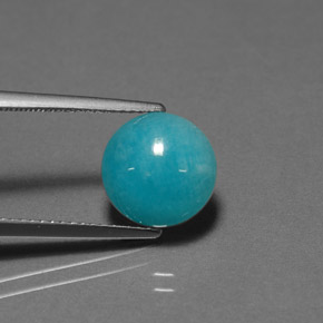 3.02 ct Blue Amazonite Gemstone, Amazonite Gem in Round Cabochon Shape for Sale.