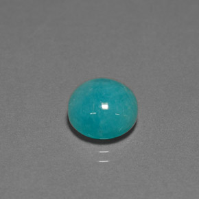 3.93 ct Blue Amazonite Stone, Natural Amazonite in Round Cabochon Shape for Sale