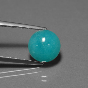3.83 ct Blue Amazonite Gemstone, Amazonite Gem in Round Cabochon Shape for Sale.