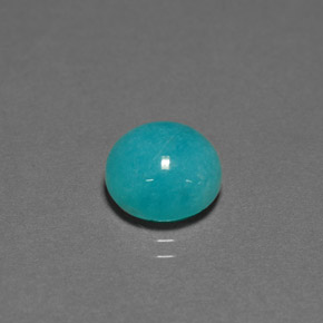 3.83 ct Blue Amazonite Stone, Natural Amazonite in Round Cabochon Shape for Sale