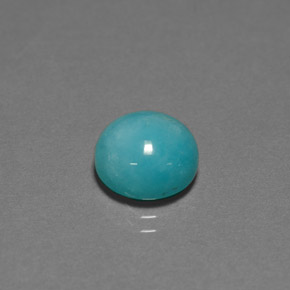3.88 ct Blue Amazonite Stone, Natural Amazonite in Round Cabochon Shape for Sale