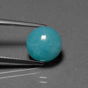 4.12 ct Blue Amazonite Gemstone, Amazonite Gem in Round Cabochon Shape for Sale.