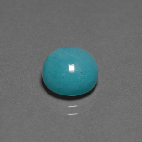 4.12 ct Blue Amazonite Stone, Natural Amazonite in Round Cabochon Shape for Sale