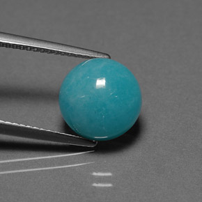 4.11 ct Blue Amazonite Gemstone, Amazonite Gem in Round Cabochon Shape for Sale.