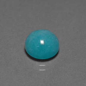4.11 ct Blue Amazonite Stone, Natural Amazonite in Round Cabochon Shape for Sale