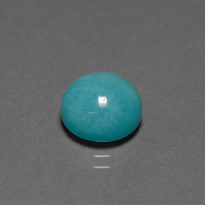 3.92 ct Blue Amazonite Stone, Natural Amazonite in Round Cabochon Shape for Sale