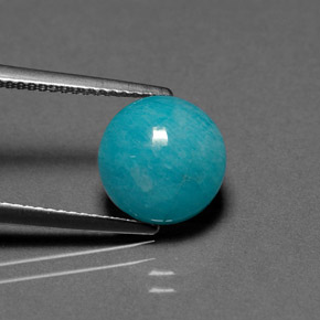 3.66 ct Blue Amazonite Gemstone, Amazonite Gem in Round Cabochon Shape for Sale.