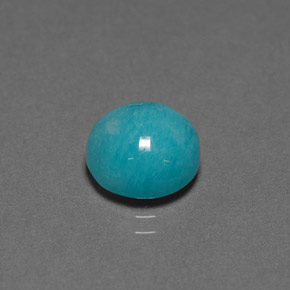 3.66 ct Blue Amazonite Stone, Natural Amazonite in Round Cabochon Shape for Sale
