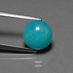 3.32 ct Blue Amazonite Gemstone, Amazonite Gem in Round Cabochon Shape for Sale.