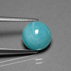 3.62 ct Blue Amazonite Gemstone, Amazonite Gem in Round Cabochon Shape for Sale.