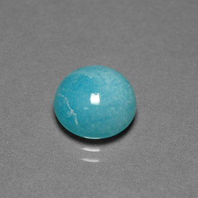 3.62 ct Blue Amazonite Stone, Natural Amazonite in Round Cabochon Shape for Sale