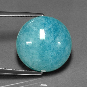 16.26 ct Blue Amazonite Gemstone, Amazonite Gem in Round Cabochon Shape for Sale.