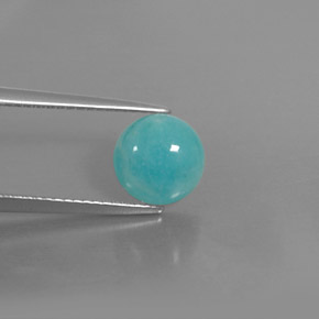 2.14 ct Blue Amazonite Stone, Natural Amazonite in Round Cabochon Shape for Sale