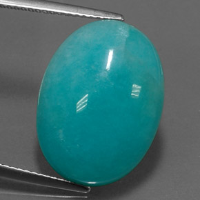 13.91 ct Green Amazonite Gemstone, Amazonite Gem in Oval Cabochon Shape for Sale.
